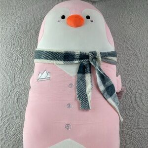 HugHug Pink Penguin Plushie With Scarf - Soft Cuddly Stuffed Toy Animal*NIP